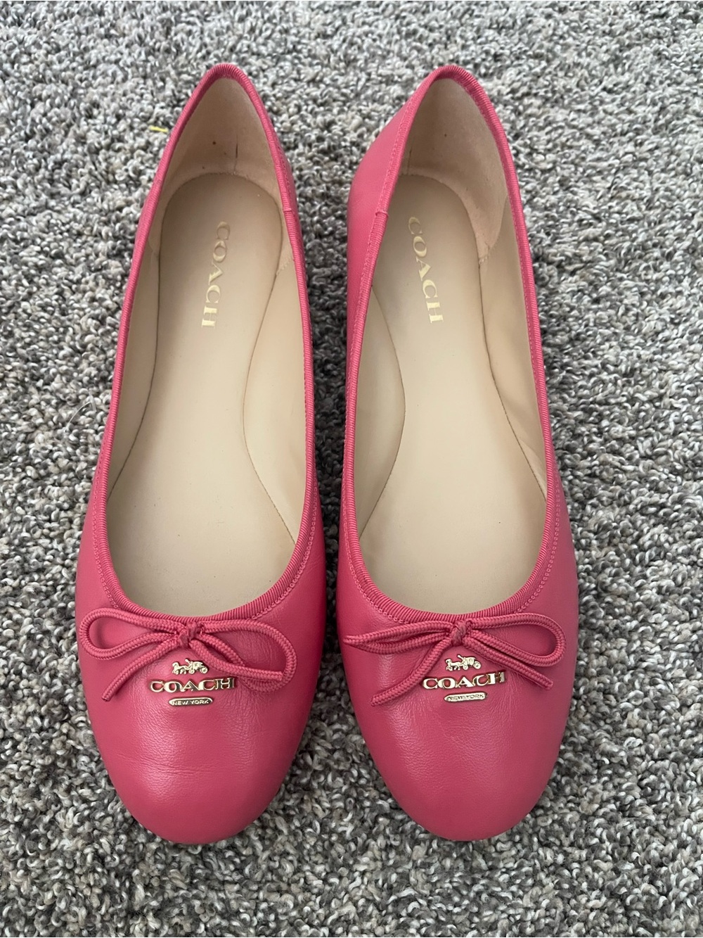 Women’s Coach Alina Leather Ballet Flats Shoes Pink Size 11
